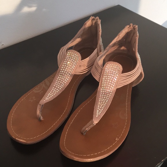 Brash Shoes - Rose Gold Color Bling Sandals
